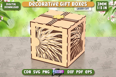 Wooden Storage Box Laser Cut | Jewelry Box | Gift Box | Organizer | CNC File SVG The T Store Design 