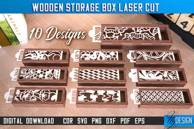 Wooden Storage Boxes Bundle | Jewelry Box | Gift Box | Organizer | CNC Files SVG Fly Design 