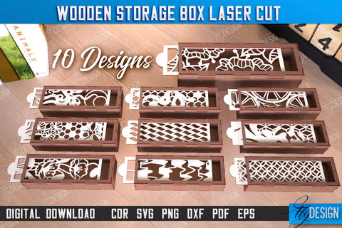 Wooden Storage Boxes Bundle | Jewelry Box | Gift Box | Organizer | CNC Files SVG Fly Design 