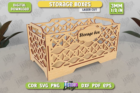 Wooden Storage Boxes Bundle | Jewelry Box | Gift Box | Organizer | CNC Files SVG The T Store Design 