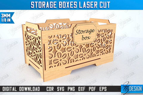 Wooden Storage Boxes Laser Cut Bundle | Jewelry Box | Gift Box | Organizer | CNC Files SVG Fly Design 