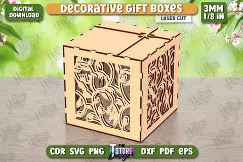 Wooden Storage Boxes Laser Cut Bundle | Jewelry Boxes | Gift Boxes | Organizer | CNC Files SVG The T Store Design 