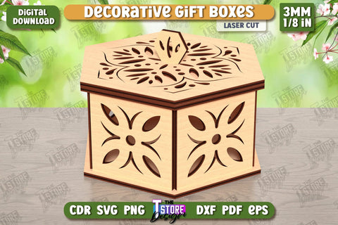 Wooden Storage Boxes Laser Cut Bundle | Jewelry Boxes | Gift Boxes | Organizer | CNC Files SVG The T Store Design 