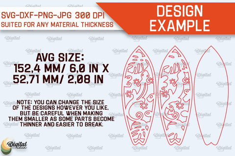 Wooden Surfboards Laser Cut Bundle. Surfing Layered Decor SVG SVG Evgenyia Guschina 
