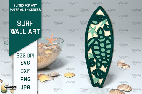 Wooden Surfboards Laser Cut Bundle. Surfing Layered Decor SVG SVG Evgenyia Guschina 