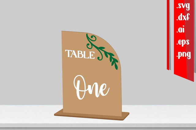 Wooden Table Numbers One SVG zafrans studio 
