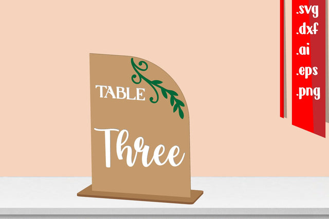 Wooden Table Numbers Three SVG zafrans studio 