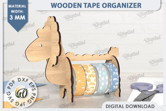 Wooden Tape Organizer Laser Cut. Tape Holder SVG. Sheep SVG SVG Evgenyia Guschina 