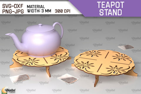 Wooden Teapot Stands LaserCut Bundle. Trivets For Teapot SVG SVG Evgenyia Guschina 