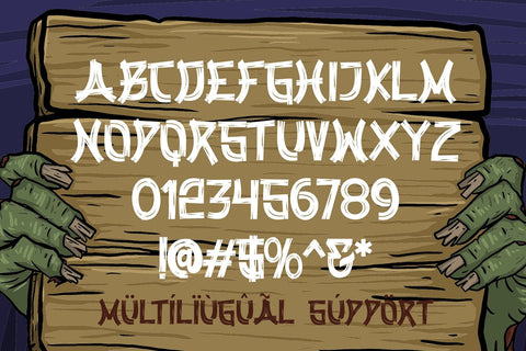 Wooden Terror - Halloween Textured Display Font Font Mozzatype 