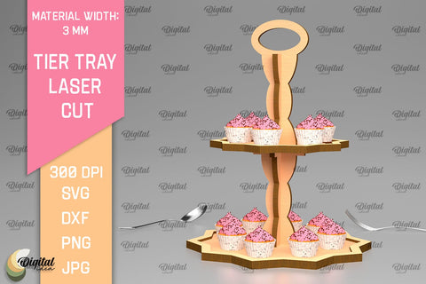 Wooden Tier Tray Laser Cut. Kitchen Home Decor SVG SVG Evgenyia Guschina 