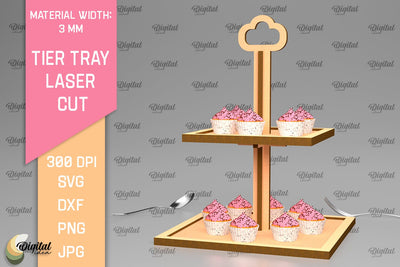 Wooden Tier Tray Laser Cut. Kitchen Home Decor SVG SVG Evgenyia Guschina 