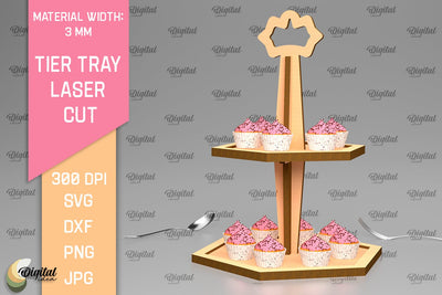 Wooden Tier Tray Laser Cut. Kitchen Home Decor SVG SVG Evgenyia Guschina 