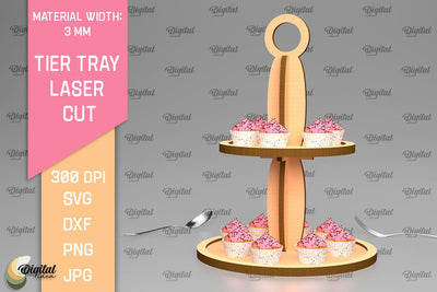 Wooden Tier Tray Laser Cut. Kitchen Home Decor SVG SVG Evgenyia Guschina 