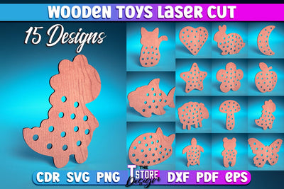 Wooden Toys Laser Cut | Toys Laser Cut Design | CNC Files SVG The T Store Design 
