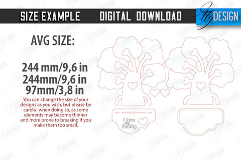 Wooden Tree Family Puzzle Laser Cut Bundle | Family Tree with Name | CNC Files SVG Fly Design 