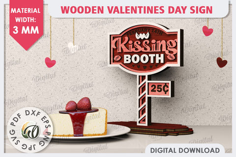 Wooden Valentines Day Signs Laser Cut Bundle. Love Signs SVG SVG Evgenyia Guschina 