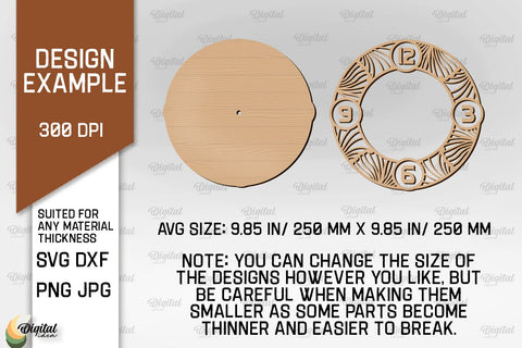 Wooden Wall Clocks Laser Cut Bundle. Home Decor SVG SVG Evgenyia Guschina 
