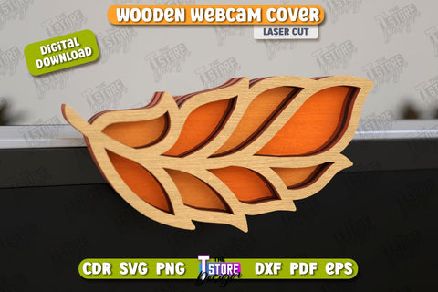 Wooden Webcam Cover Bundle | Monitor Decoration | Computer Accessory | CNC Files SVG The T Store Design 
