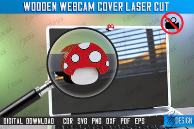 Wooden Webcam Cover | Monitor Decoration | Computer Accessory | CNC File SVG Fly Design 