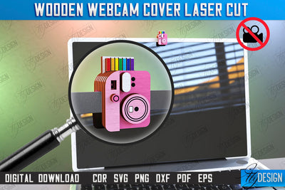 Wooden Webcam Cover | Monitor Decoration | Computer Accessory | CNC File SVG Fly Design 