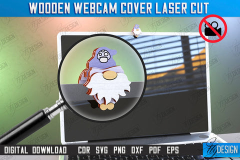 Wooden Webcam Covers Laser cut Bundle | Monitor Decoration | Computer Accessory | CNC Files SVG Fly Design 