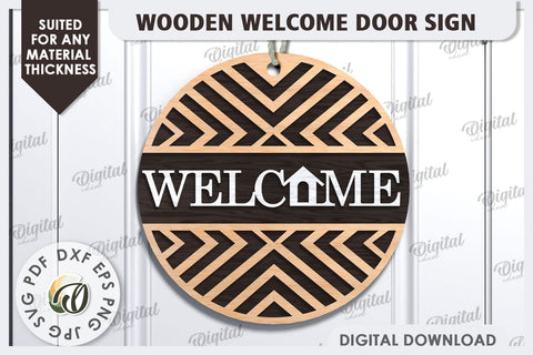 Wooden Welcome Door Signs Laser Cut Bundle. Home Decor SVG SVG Evgenyia Guschina 