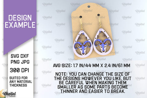 Wooden Zodiac Earrings Laser Cut Bundle. Teardrop Earrings SVG SVG Evgenyia Guschina 