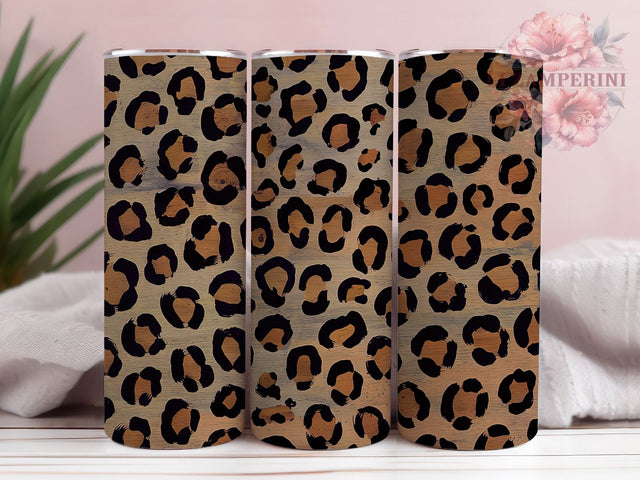 Woodgrain Leopard Print Tumbler Wrap, Animal Print Wrap, 20oz Sublimation Wrap, Rustic Cheetah Cup, Western Wood Tumbler, Trendy Leopard Design, Boho Wild Print Sublimation Li Zamperini 