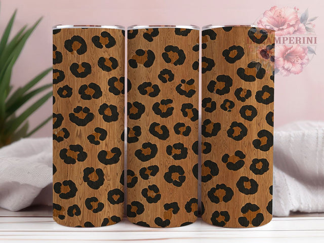 Woodgrain Leopard Print Tumbler Wrap, Animal Print Wrap, 20oz Sublimation Wrap, Rustic Cheetah Cup, Western Wood Tumbler, Trendy Leopard Design, Boho Wild Print Sublimation Li Zamperini 