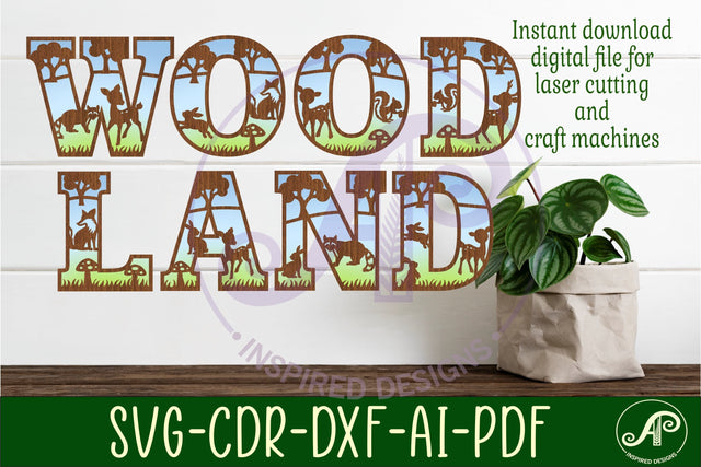 Woodland animal alphabet set. 2 layer 49 letters. SVG APInspireddesigns 