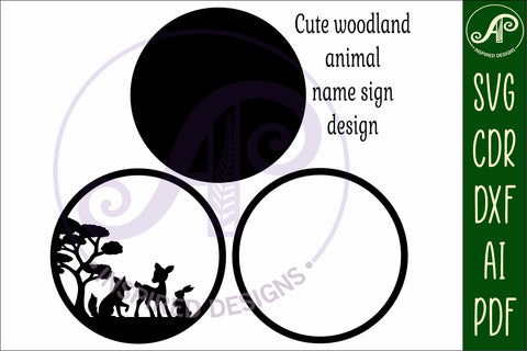 Woodland animal layered named wall sign SVG APInspireddesigns 