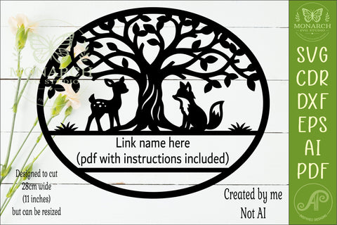 Woodland Animal Name Sign SVG, Deer Fox Tree Nursery Wall SVG APInspireddesigns 