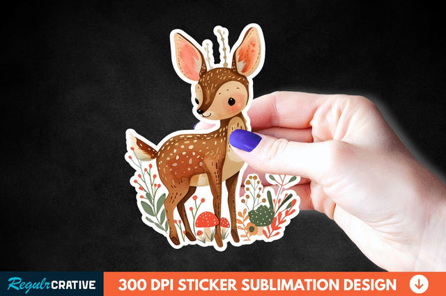 Woodland Animal Sticker Clipart Sublimation Regulrcrative 