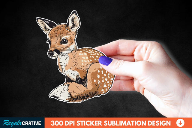 Woodland Animal Sticker Clipart Sublimation Regulrcrative 