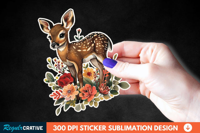 Woodland Animal Sticker Clipart Sublimation Regulrcrative 