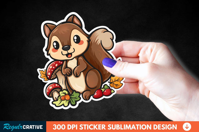 Woodland Animal Sticker Clipart Sublimation Regulrcrative 