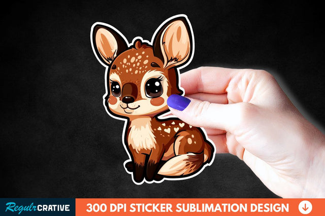 Woodland Animal Sticker Clipart Sublimation Regulrcrative 