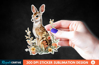 Woodland Animal Sticker Clipart Sublimation Regulrcrative 