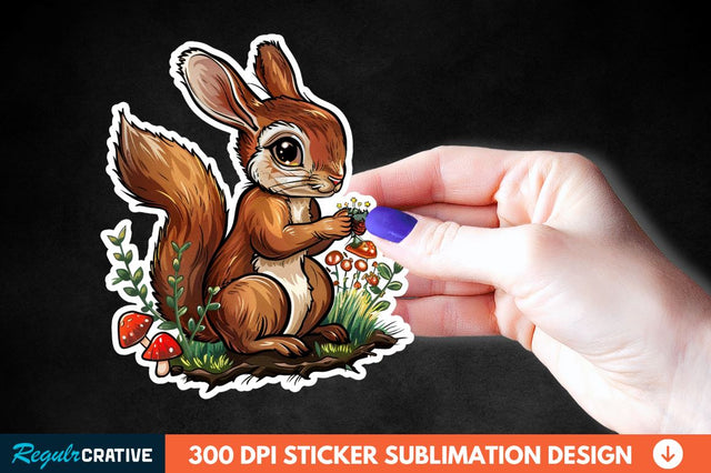 Woodland Animal Sticker Clipart Sublimation Regulrcrative 