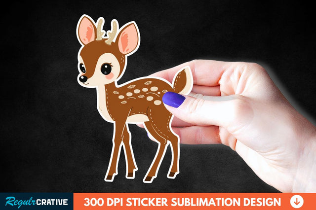 Woodland Animal Sticker Clipart Sublimation Regulrcrative 