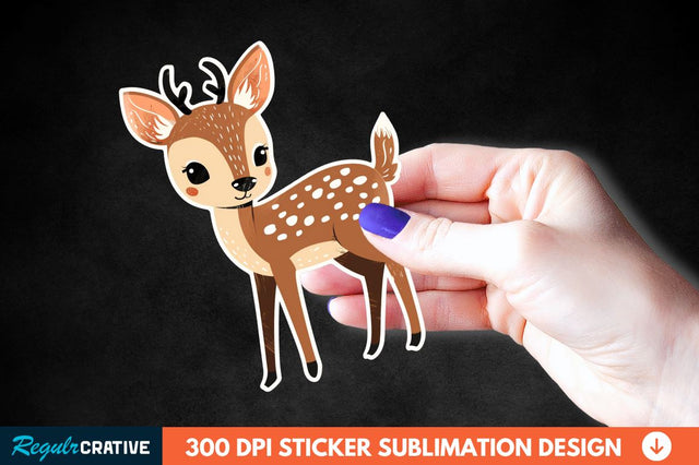 Woodland Animal Sticker Clipart Sublimation Regulrcrative 
