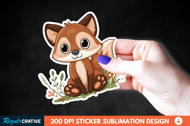 Woodland Animal Sticker Clipart Sublimation Regulrcrative 