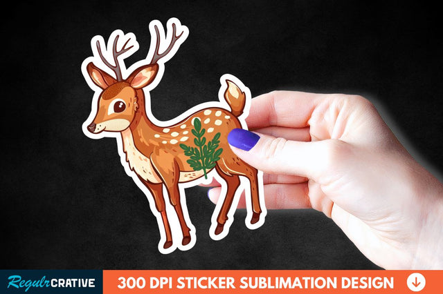 Woodland Animal Sticker Clipart Sublimation Regulrcrative 