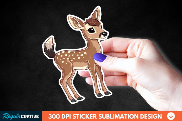 Woodland Animal Sticker Clipart Sublimation Regulrcrative 