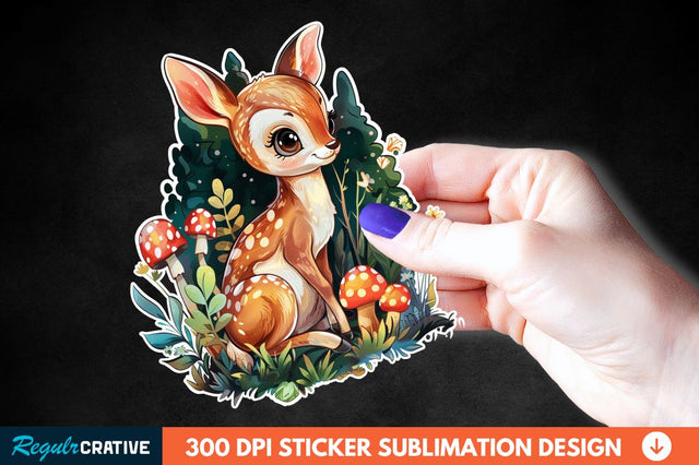 Woodland Animal Sticker Clipart Sublimation Regulrcrative 