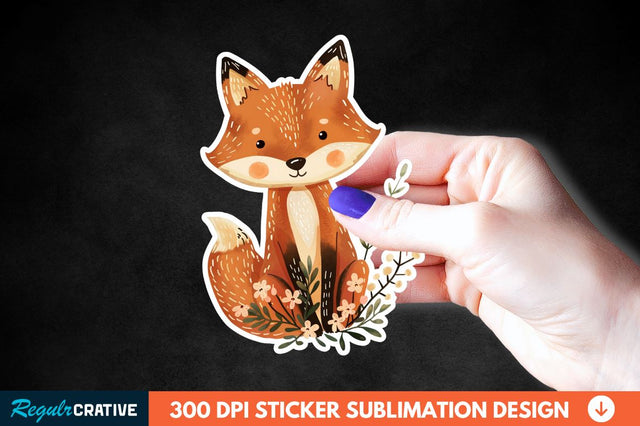 Woodland Animal Sticker Clipart Sublimation Regulrcrative 