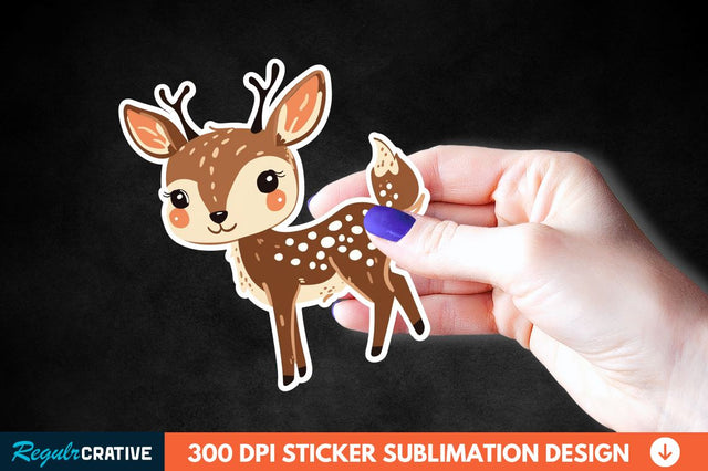 Woodland Animal Sticker Clipart Sublimation Regulrcrative 