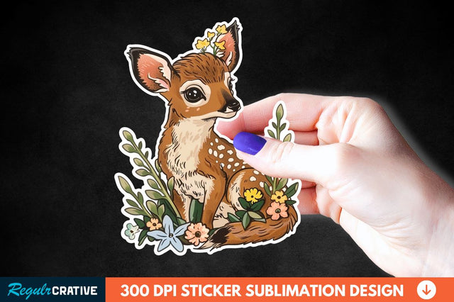 Woodland Animal Sticker Clipart Sublimation Regulrcrative 