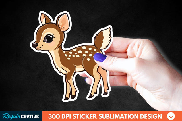 Woodland Animal Sticker Clipart Sublimation Regulrcrative 